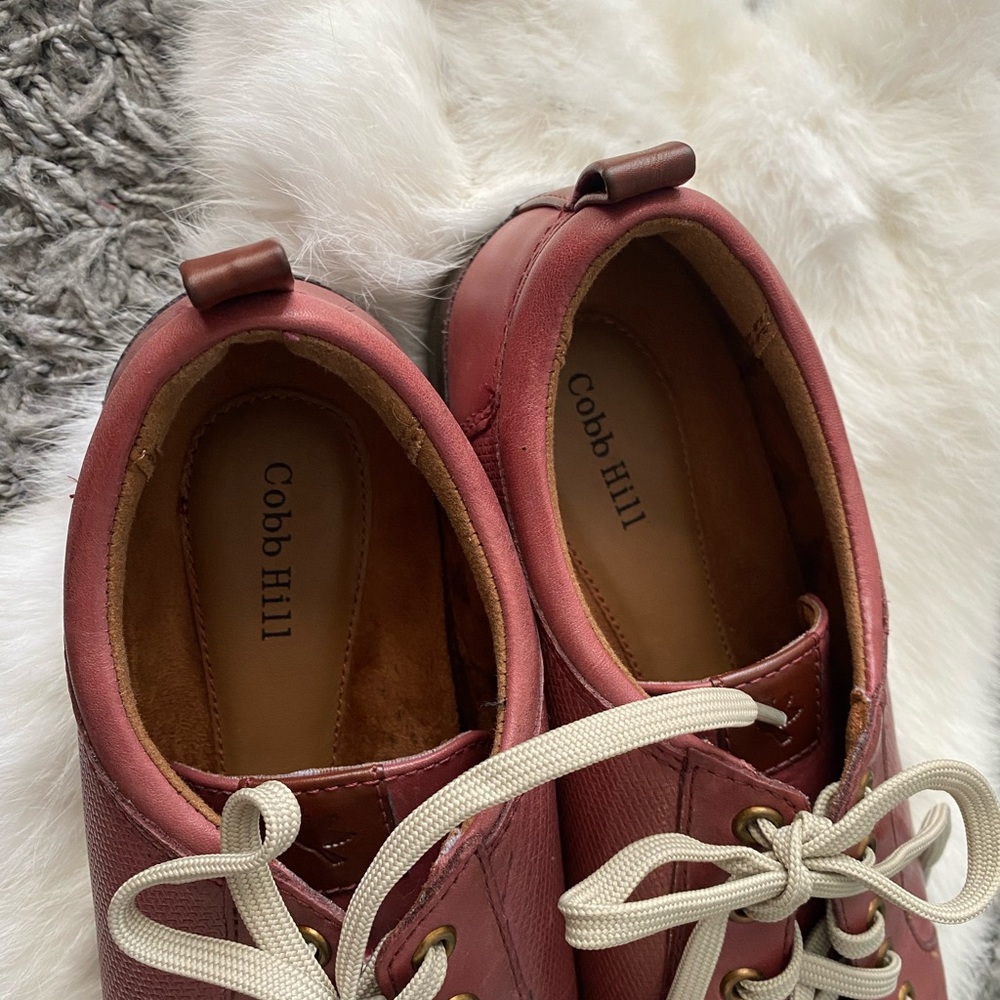 Cobb Hill Red Leather Women's Sneakers - Picture 7 of 9